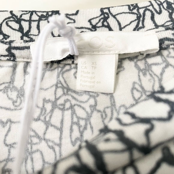 COS Printed Form-fitting Long-sleeve Top xs - Picture 5 of 7